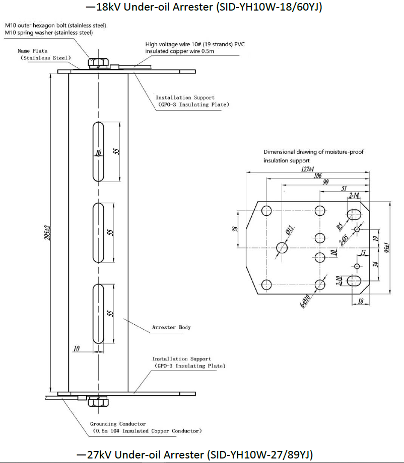 Under Oil MOV Surge Arrester